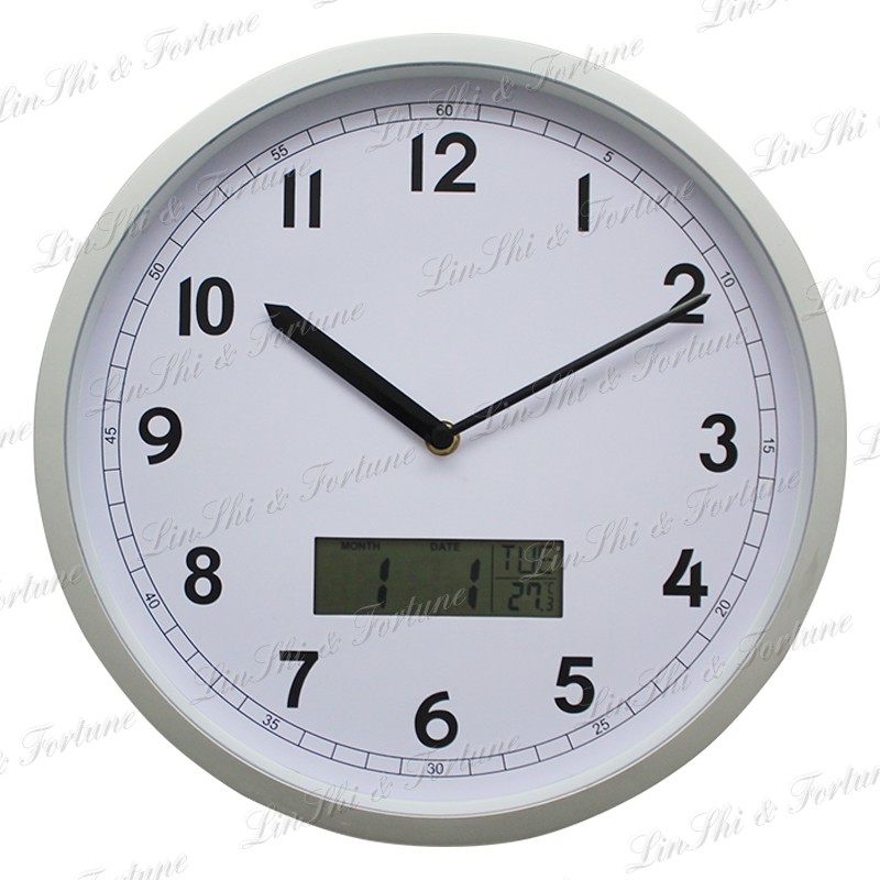 L1795 12 INCH plastic LCD WALL CLOCK